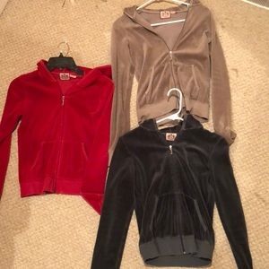 Juicy Couture track suit jackets. All 3 together.